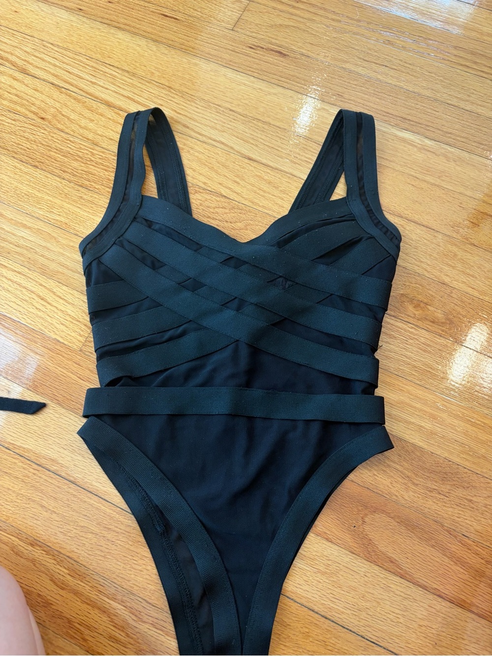 Princess Polly Black Strappy Bodysuit